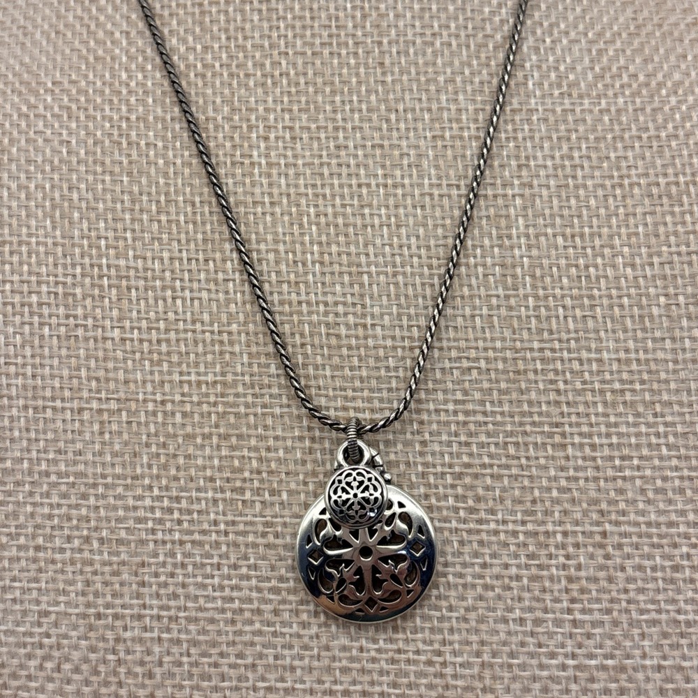 Brighton Contempo Round Silver 18" Necklace W/ Tin